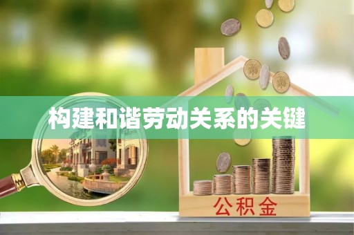曹妃甸构建和谐劳动关系的关键